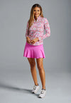 IBKUL Women's Ridley Print Long Sleeve Mock Neck Top - Watermelon Multi