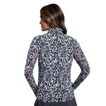 IBKUL Women's Karen Long Sleeve Mock Neck Top - Black/Grey
