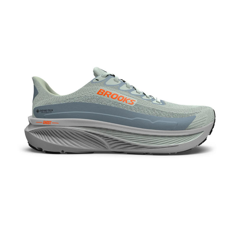 Brooks Mens Ghost 17 GTX Shoes - Smoke / Primer Grey / Orange