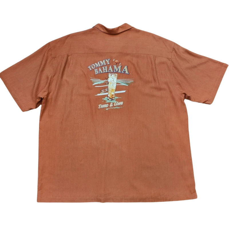 TBLV Tommy Bahama Mens Original Sample Third And Long Camp Shirt - Salsa