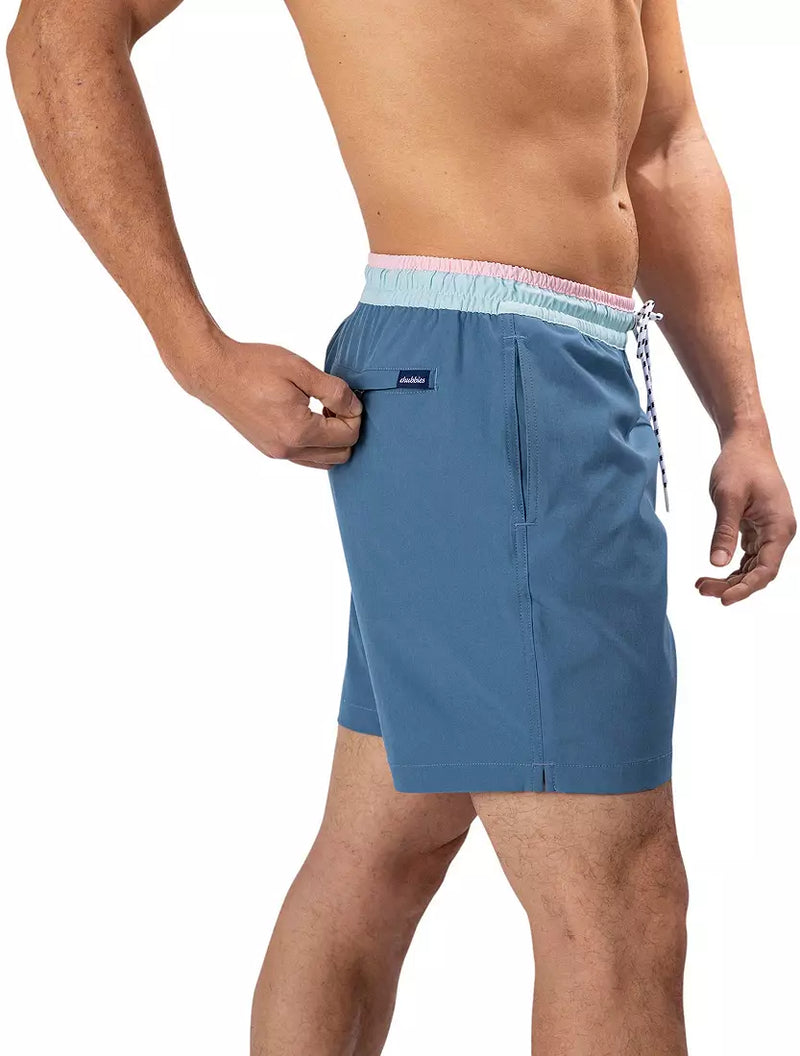 Chubbies 5.5-Inch The Gravel Roads Swim Trunks - Dusty Blue