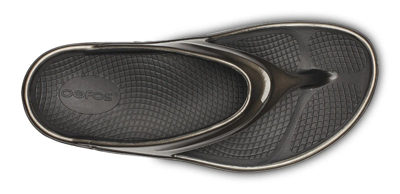 Oofos Women's OOmega OOlala Luxe Thong Sandals - Titanium Mirror