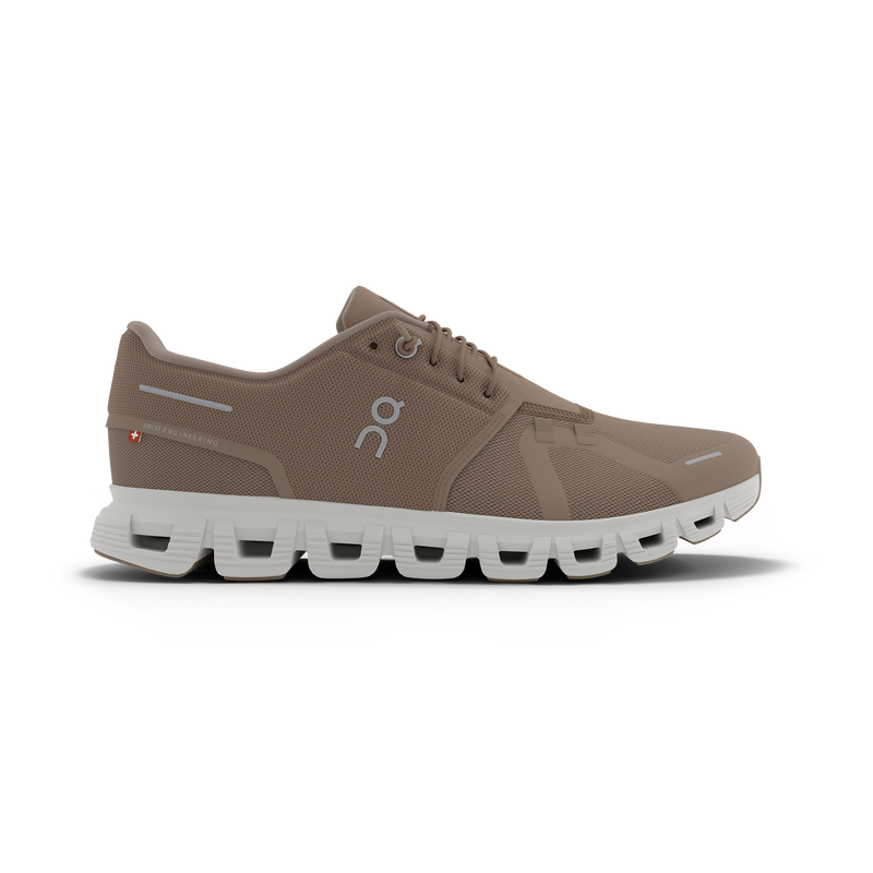 On Men's Cloud 6 Shoes - Fog / White
