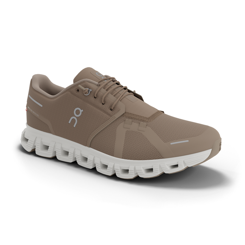 On Men's Cloud 6 Shoes - Fog / White