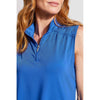 Tribal Sleeveless Zip Mock Top - Cobalt - FINAL SALE