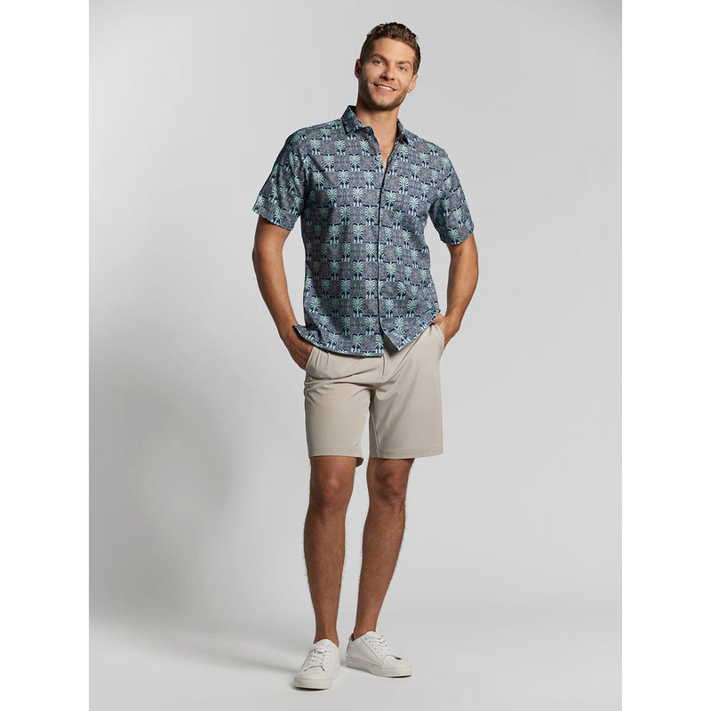 Tori Richard Men's Noble Palm Cotton Lawn Camp Shirt - Navy