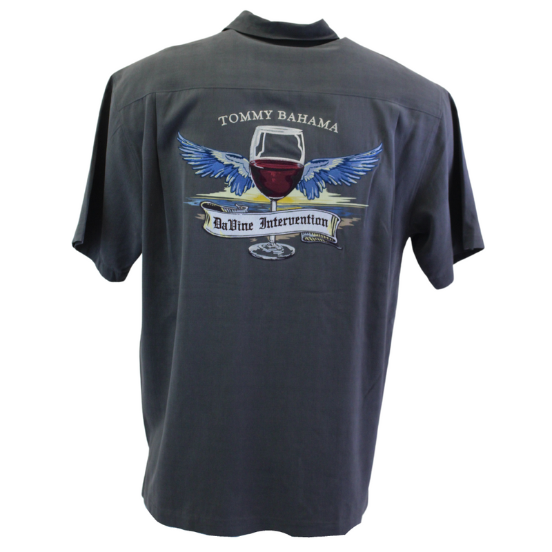 TBLV Tommy Bahama Mens Original Sample Davine Intervention Camp Shirt - Grey
