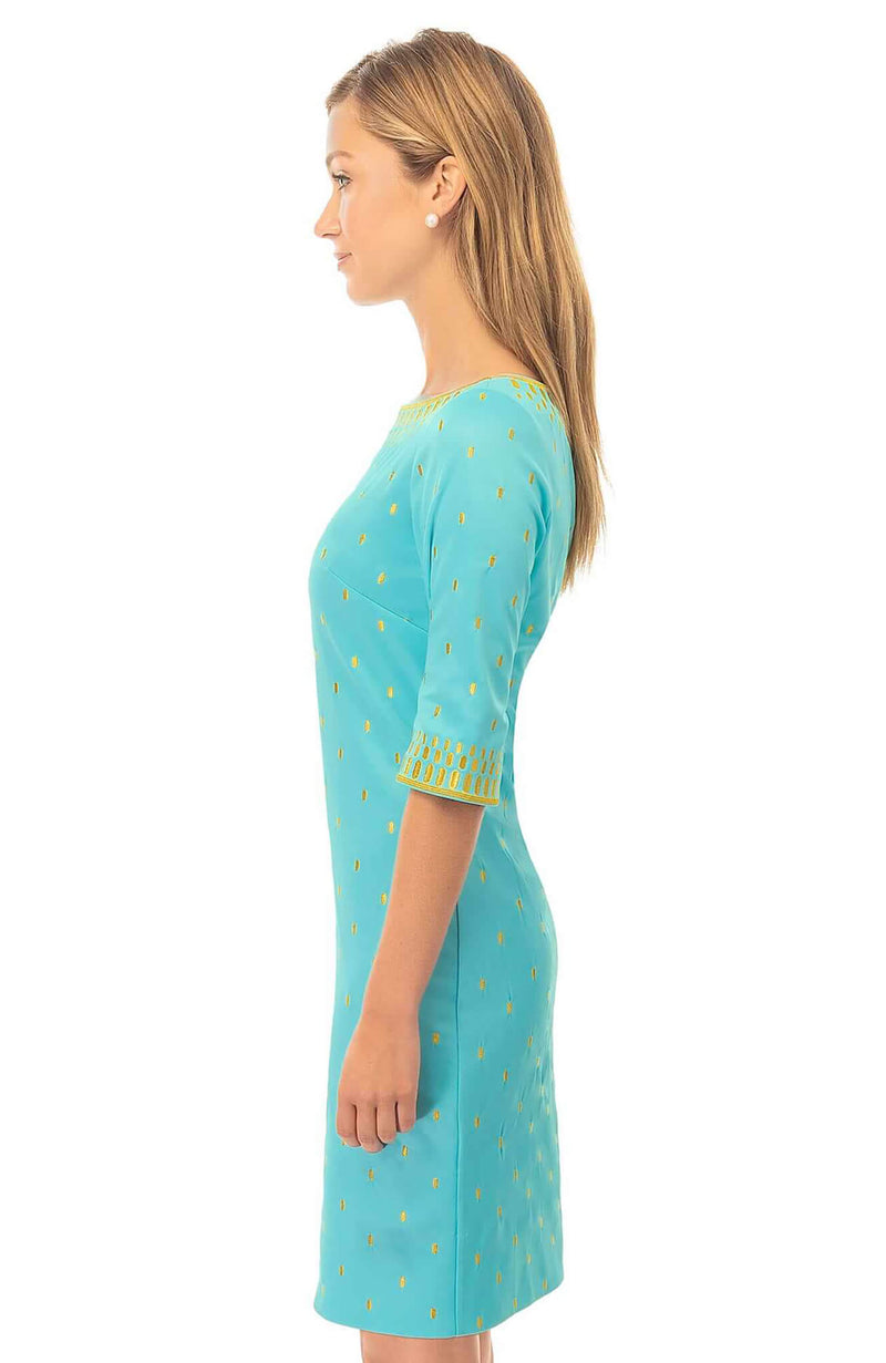 Gretchen Scott Rocket Girl Dress - Turq/Gold