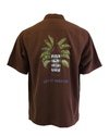 TBLV Tommy Bahama Mens Original Sample Let it Breathe BP Camp Shirt - Brown Enough
