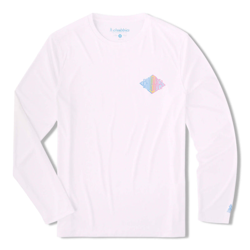 Chubbies The Reflector Long Sleeve Sun Crew Neck T-Shirt - Pure White