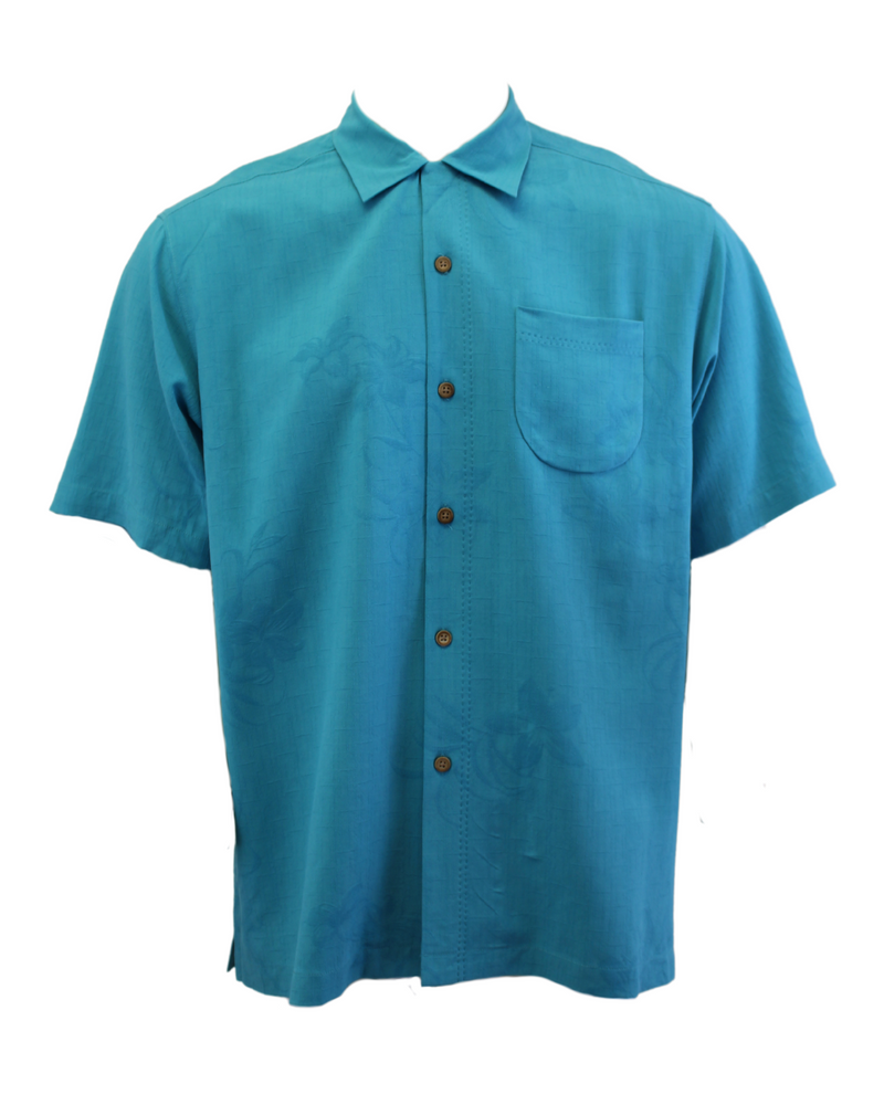 TBLV Tommy Bahama Mens Original Sample Special Delivery Truck Camp Shirt - Cockateal