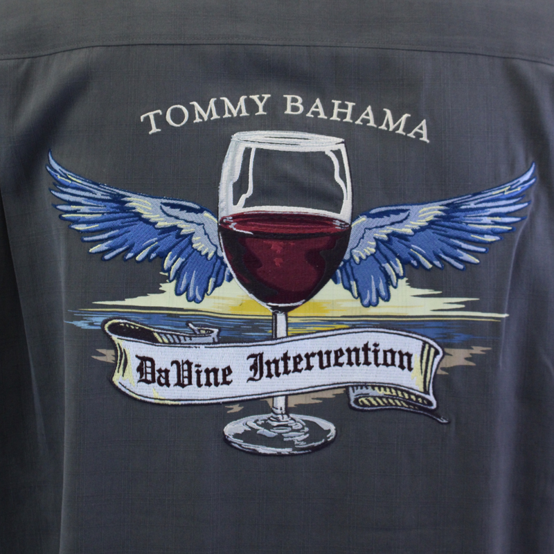 TBLV Tommy Bahama Mens Original Sample Davine Intervention Camp Shirt - Grey
