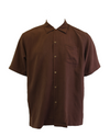 TBLV Tommy Bahama Mens Original Sample Let it Breathe BP Camp Shirt - Brown Enough