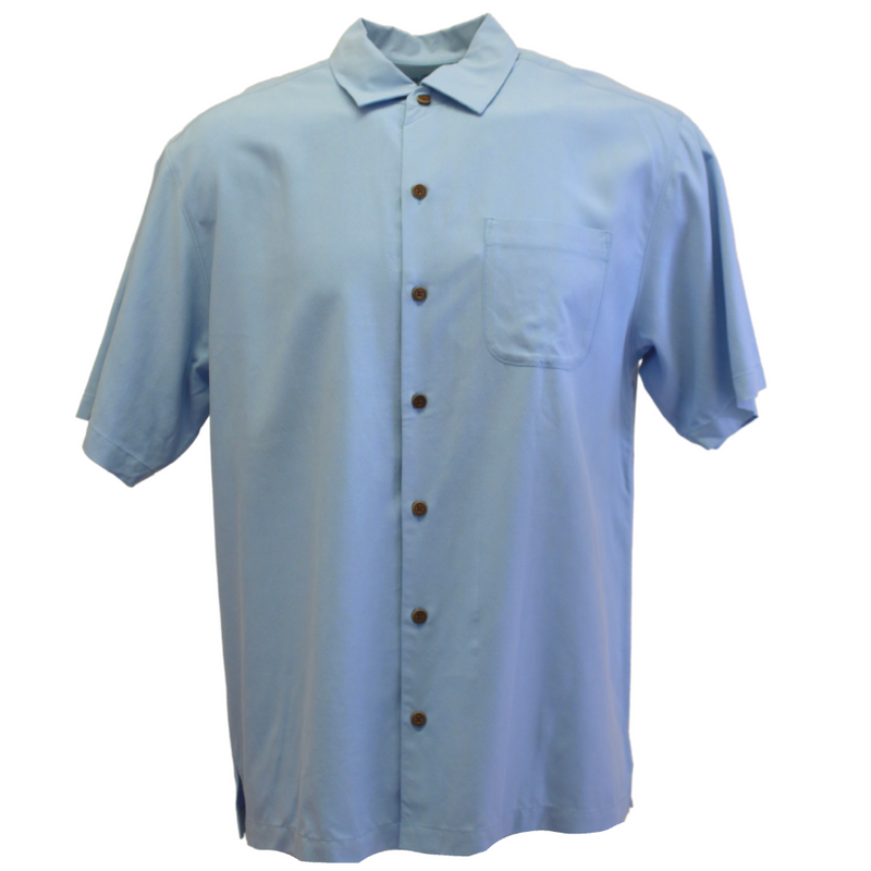 TBLV Tommy Bahama Mens Original Sample Boardwalk Billiards Camp Shirt - Chambray Blue