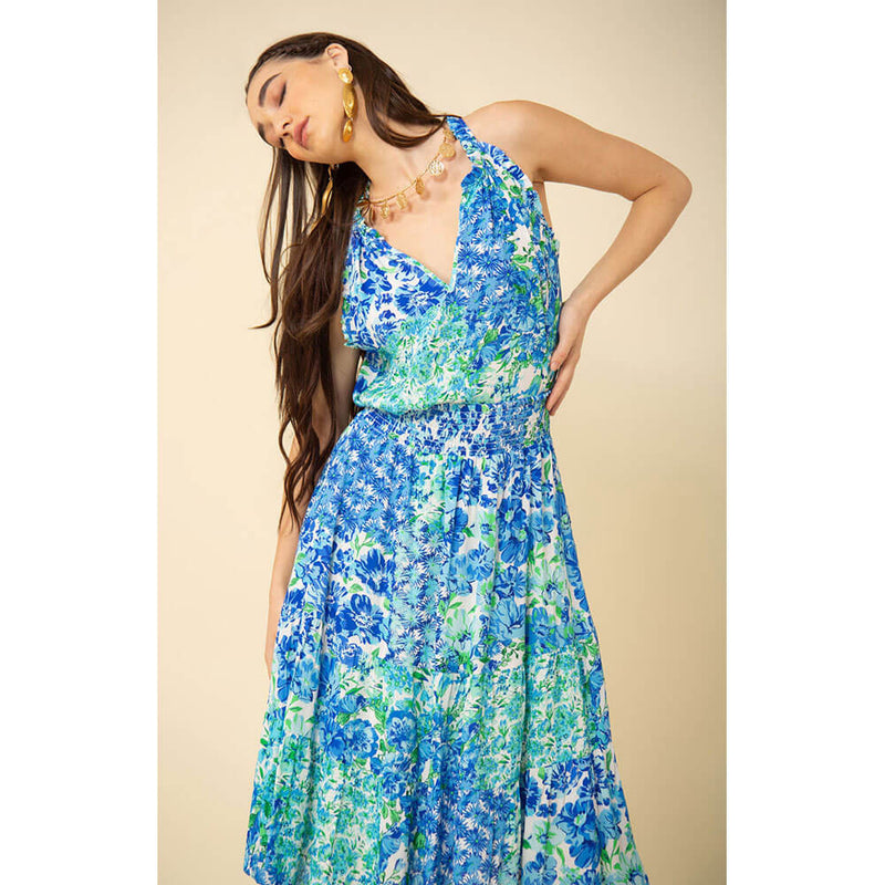 Hale Bob Adeline Halter Top - Blue - FINAL SALE