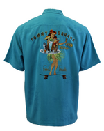TBLV Tommy Bahama Mens Original Sample Special Delivery Truck Camp Shirt - Cockateal