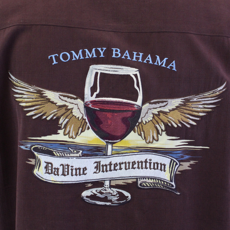 TBLV Tommy Bahama Mens Original Sample Davine Intervention Camp Shirt - Syrah