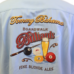 TBLV Tommy Bahama Mens Original Sample Boardwalk Billiards Camp Shirt - Chambray Blue