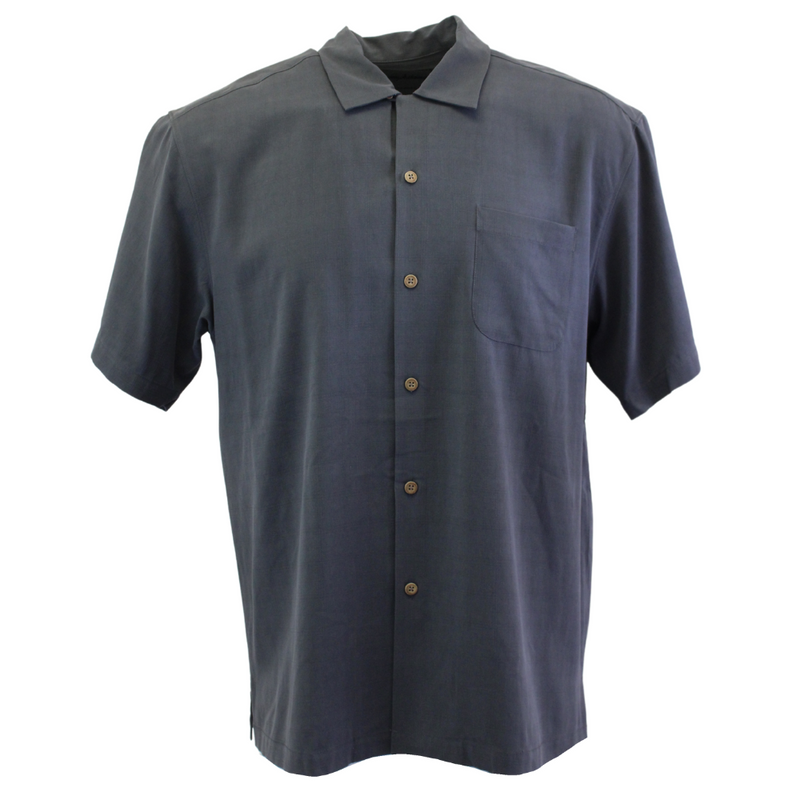 TBLV Tommy Bahama Mens Original Sample Davine Intervention Camp Shirt - Grey