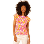Hale Bob Kali Short Sleeve Jersey Top - Pink - FINAL SALE