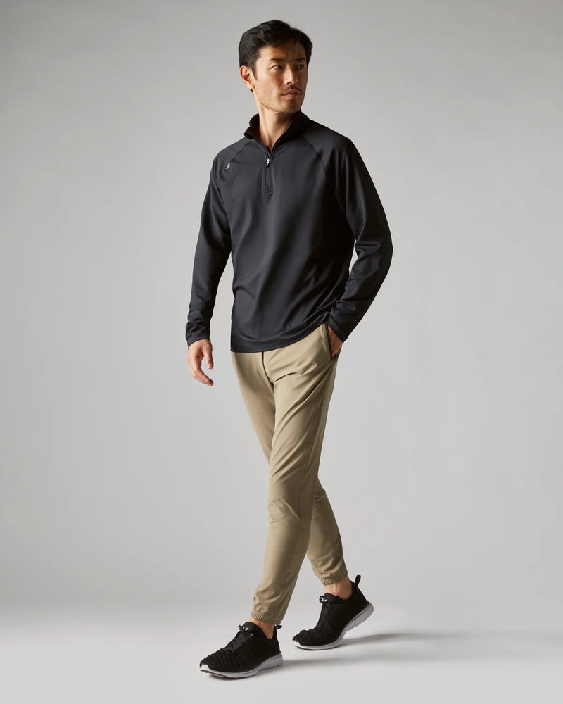 Rhone Men's Session 1/4 Zip Pullover Sweater - Black