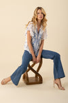 Hale Bob Aliana Short Sleeve Top - Blue - FINAL SALE