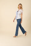Hale Bob Aliana Short Sleeve Top - Blue - FINAL SALE