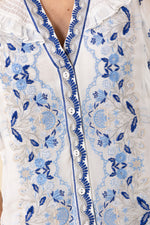 Hale Bob Aliana Short Sleeve Top - Blue - FINAL SALE