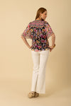 Hale Bob Briana Short Sleeve Top - Black - FINAL SALE