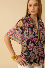 Hale Bob Briana Short Sleeve Top - Black - FINAL SALE
