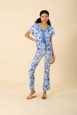 Hale Bob Jazmin Short Sleeve V-Neck Top - Navy - FINAL SALE
