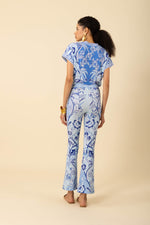 Hale Bob Jazmin Short Sleeve V-Neck Top - Navy - FINAL SALE