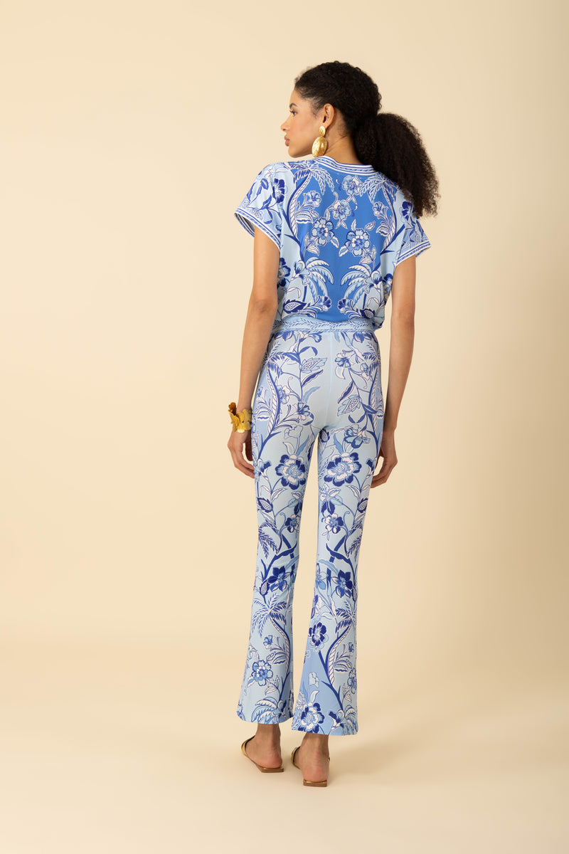 Hale Bob Jazmin Short Sleeve V-Neck Top - Navy - FINAL SALE
