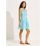 Seafolly Beach Edit Ladder Stripe Dress Cover Up - Turquoise