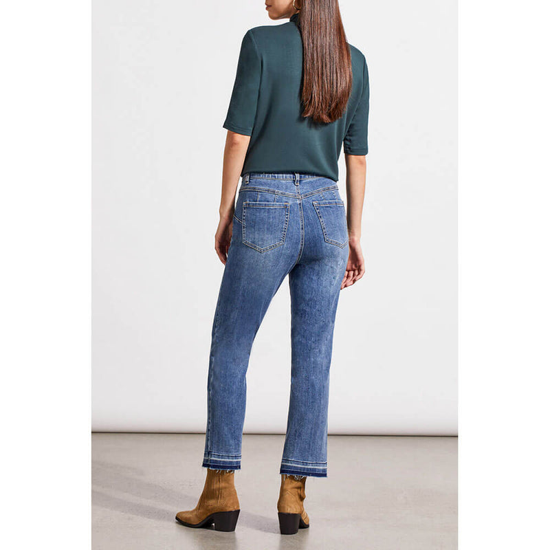 Tribal 26-Inch Sophia Curvy Hugging Microflare Crop Pant - River Blue - FINAL SALE