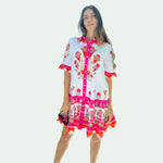 Islapayal Lisbon Dress - Lotus - White Linen