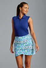IBKUL Women's 17 1/2-Inch Ridley Layered Skort - Navy Multi