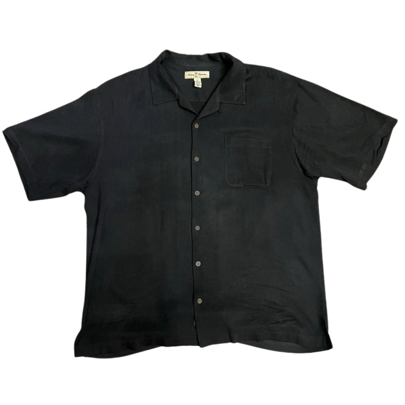 TBLV Tommy Bahama Mens Original Sample Ride The Tip Camp Shirt - Black