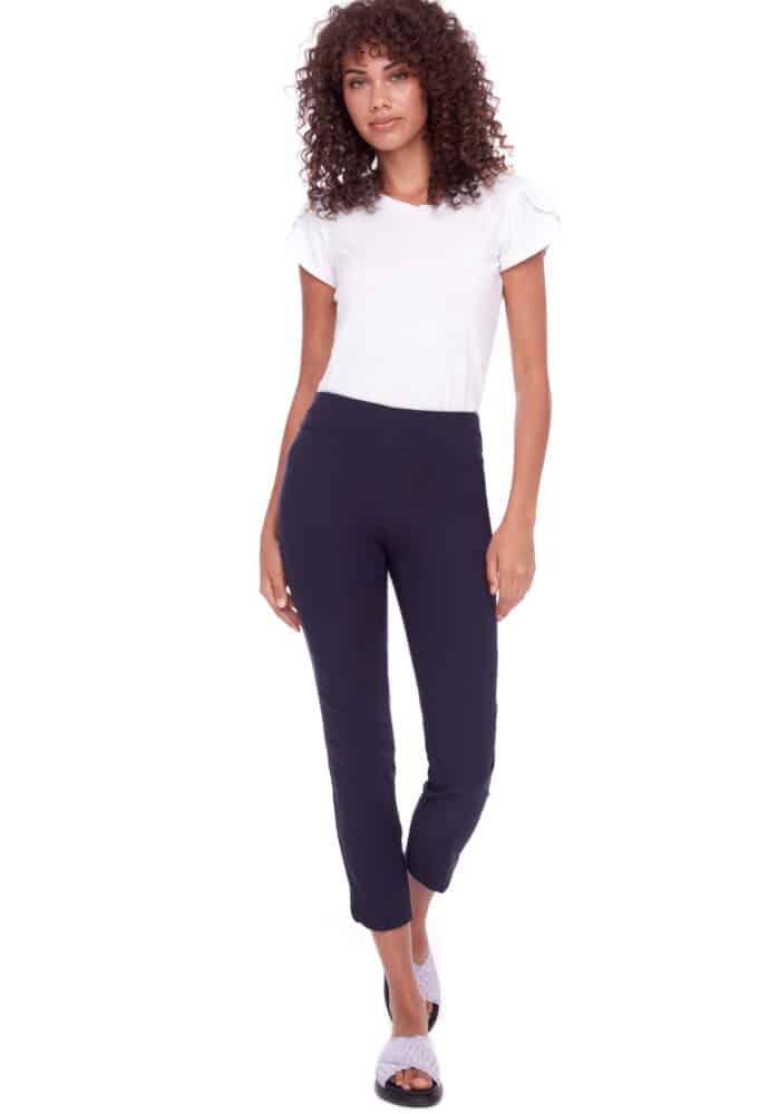 UP! Petal Slit Ankle Pants - Navy