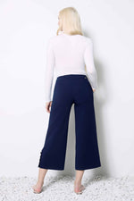 UP! Solid Amalfi Wide-Leg Cropped Pant - Harbor - FINAL SALE
