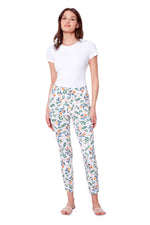UP! Mandarin Techno Ankle Pant - Orange/Green/White Mandarin Print - FINAL SALE