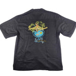 TBLV Tommy Bahama Mens Original Sample Off The Deep End Camp Shirt - Black