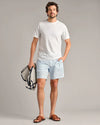 Rhone Men's 7 1/2-Inch R&R Swim Trunks - Light Blue Stripe