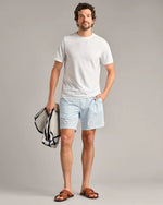 Rhone Men's 7 1/2-Inch R&R Swim Trunks - Light Blue Stripe