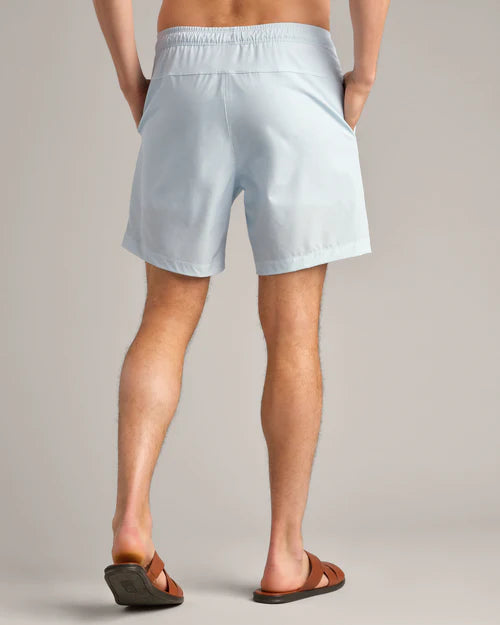 Rhone Men's 7 1/2-Inch R&R Swim Trunks - Light Blue Stripe