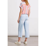 Tribal 24-Inch Brooke Wide Leg Capri Jeans With Patch Pockets - FrozenBerry - FINAL SALE
