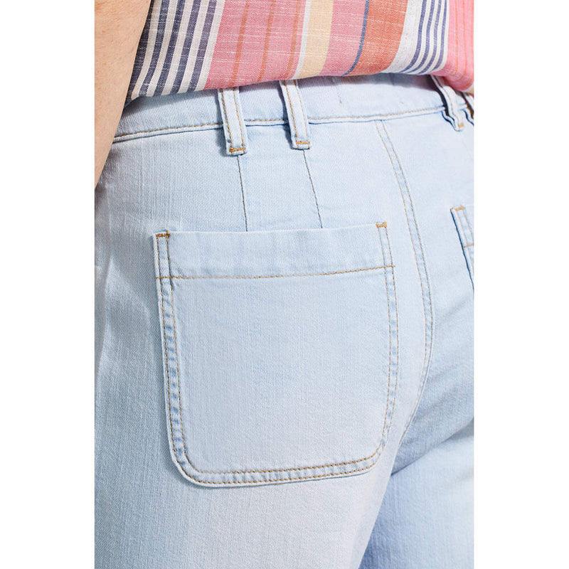 Tribal 24-Inch Brooke Wide Leg Capri Jeans With Patch Pockets - FrozenBerry - FINAL SALE