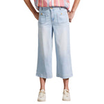 Tribal 24-Inch Brooke Wide Leg Capri Jeans With Patch Pockets - FrozenBerry - FINAL SALE