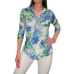 David Cline Santorini 3/4 Sleeve Top - Garden