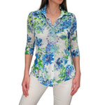David Cline Santorini 3/4 Sleeve Top - Garden